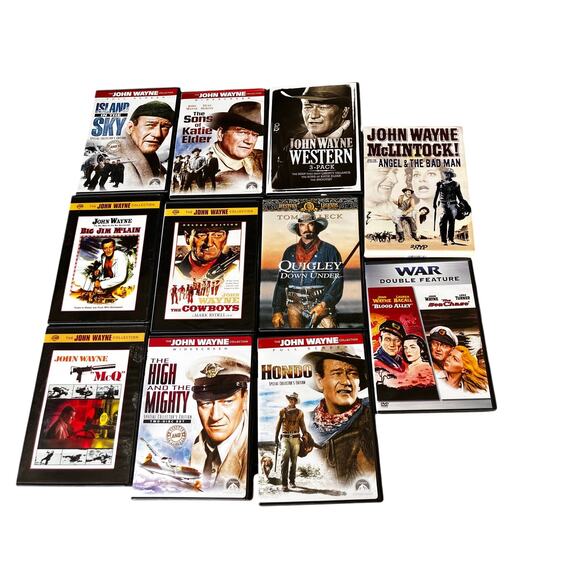 John Wayne DVD lot of 12 +Quigley Down Under with Tom Selleck; Westerns; War - Picture 1 of 4